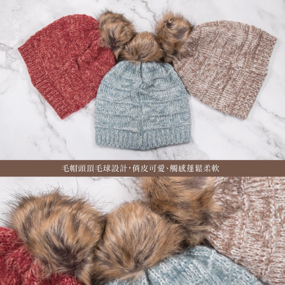 【秋冬組合】幾何圖形毛帽&圍巾兩件組合／冬季保暖／馬海毛／兩件套／聖誕節／交換禮物-細節圖6