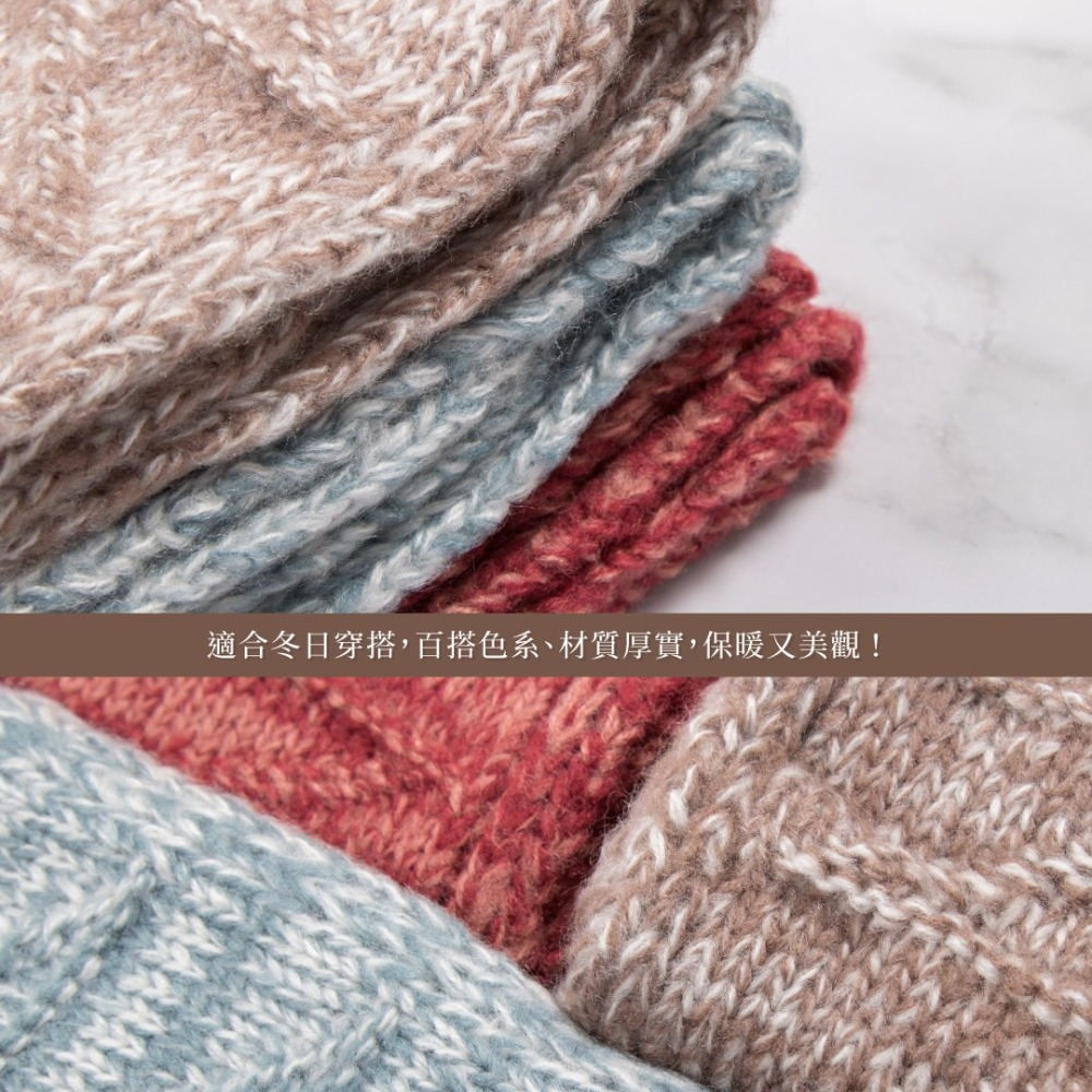 【秋冬組合】幾何圖形毛帽&圍巾兩件組合／冬季保暖／馬海毛／兩件套／聖誕節／交換禮物-細節圖7