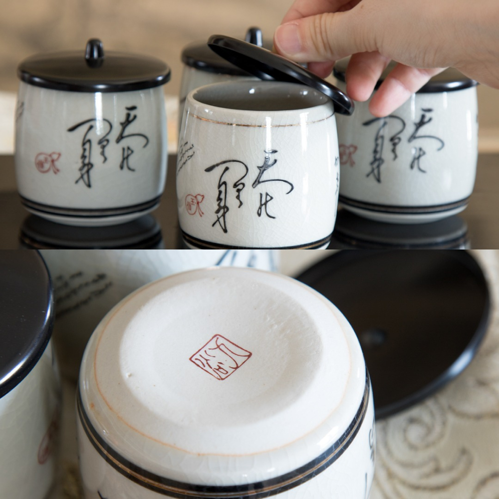 【茶杯組合】題字茶杯組／文字／茶杯／品茗杯／日式茶具／品茶／收藏／復古-細節圖3