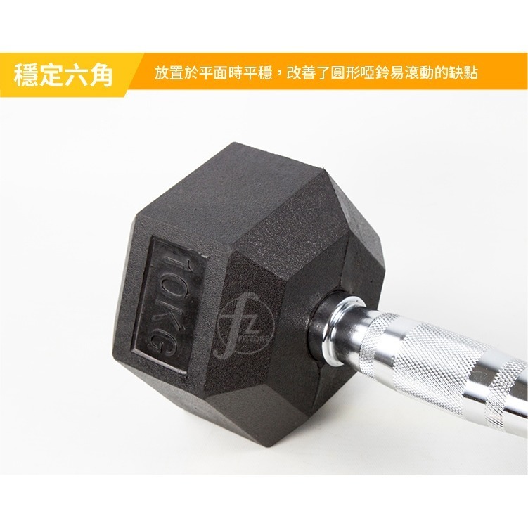 《家用級再進化》包膠高質感六角啞鈴10KG（單支入）／整體啞鈴／重量啞鈴／重量訓練-細節圖4