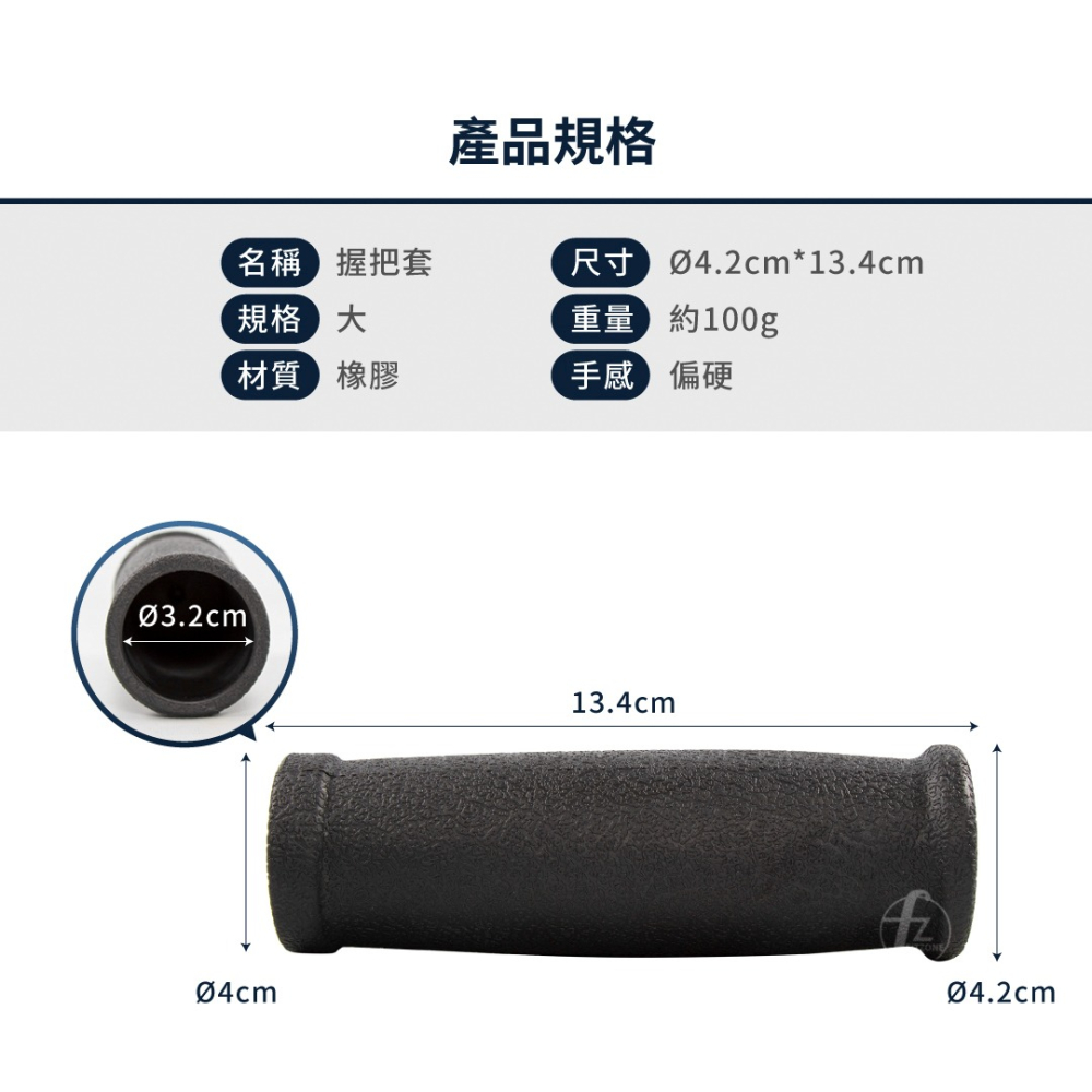 【孔徑3.2cm】台灣製握把套（二入一組）／器材握把／塑膠握把／配件／止滑握把套／重訓器材配件-細節圖2