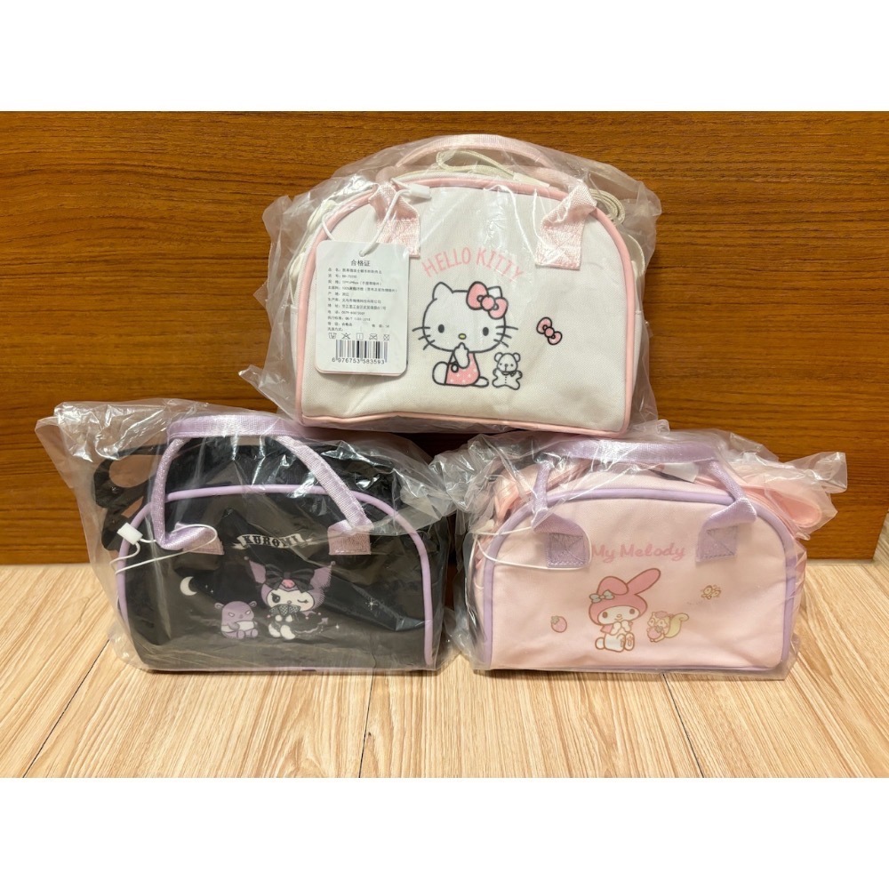正版授權 三麗鷗手提肩背兩用包 波士頓小包 庫洛米/美樂蒂/凱蒂貓KITTY-細節圖5