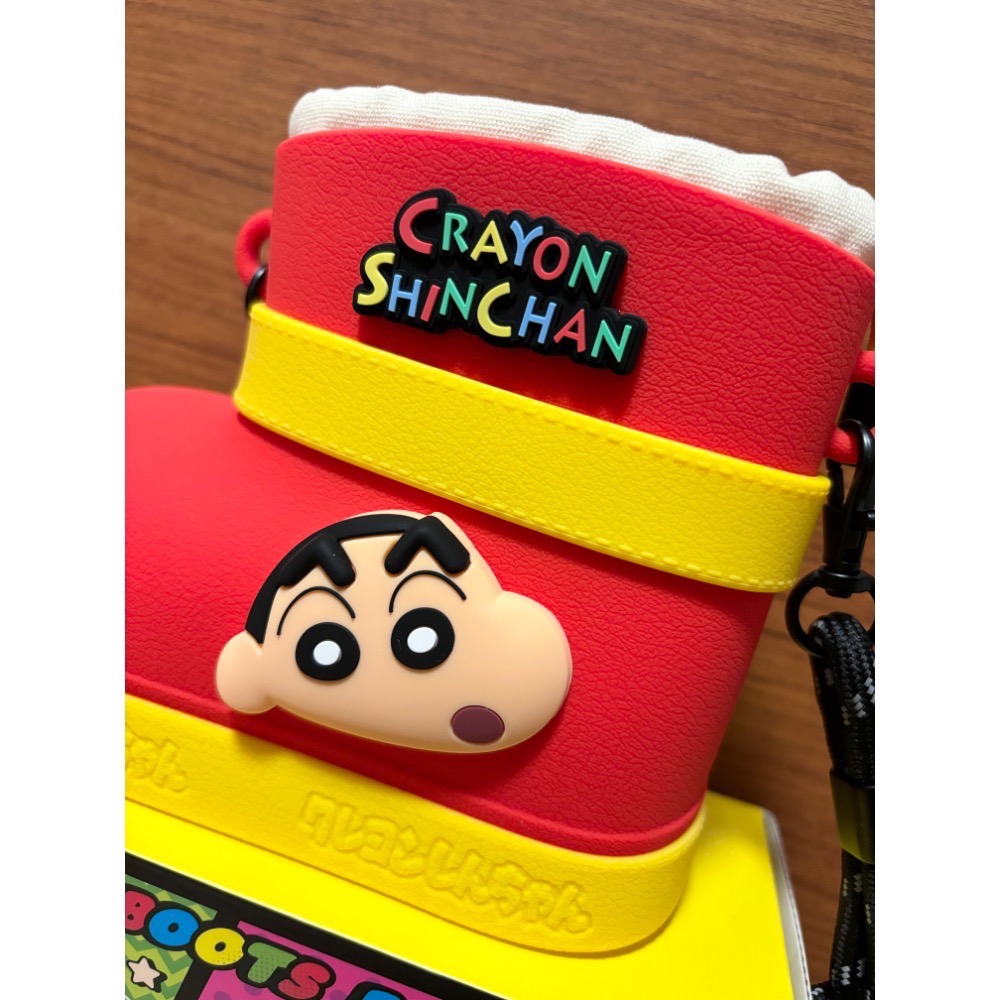 正版雷標蠟筆小新 雨靴斜跨包/斜背包/側背包/矽膠包-細節圖3