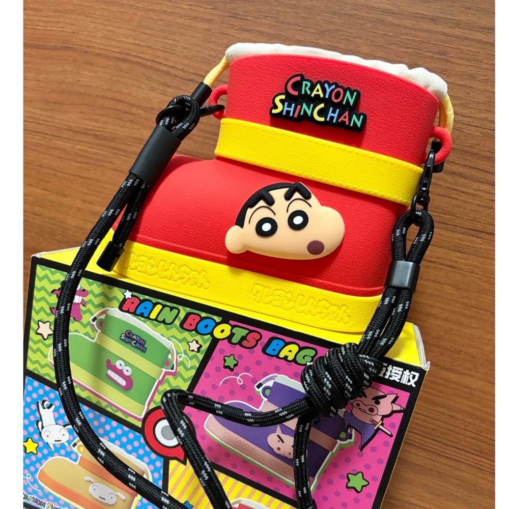 正版雷標蠟筆小新 雨靴斜跨包/斜背包/側背包/矽膠包-規格圖8