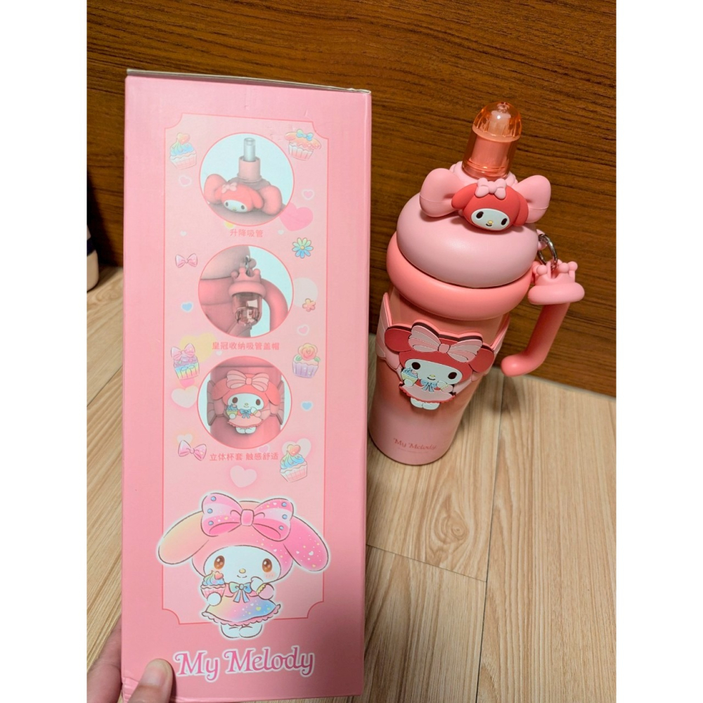 正版雷標 三麗鷗 美樂蒂960ml冰壩保溫杯-細節圖3