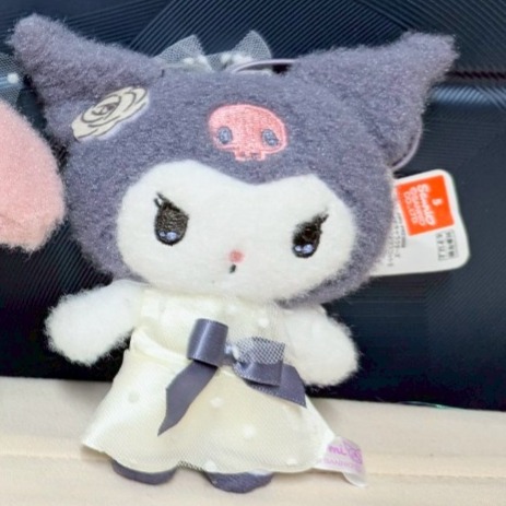 日本景品 三麗鷗 酷洛米 美樂蒂 大耳狗 禮服款娃娃吊飾-規格圖1