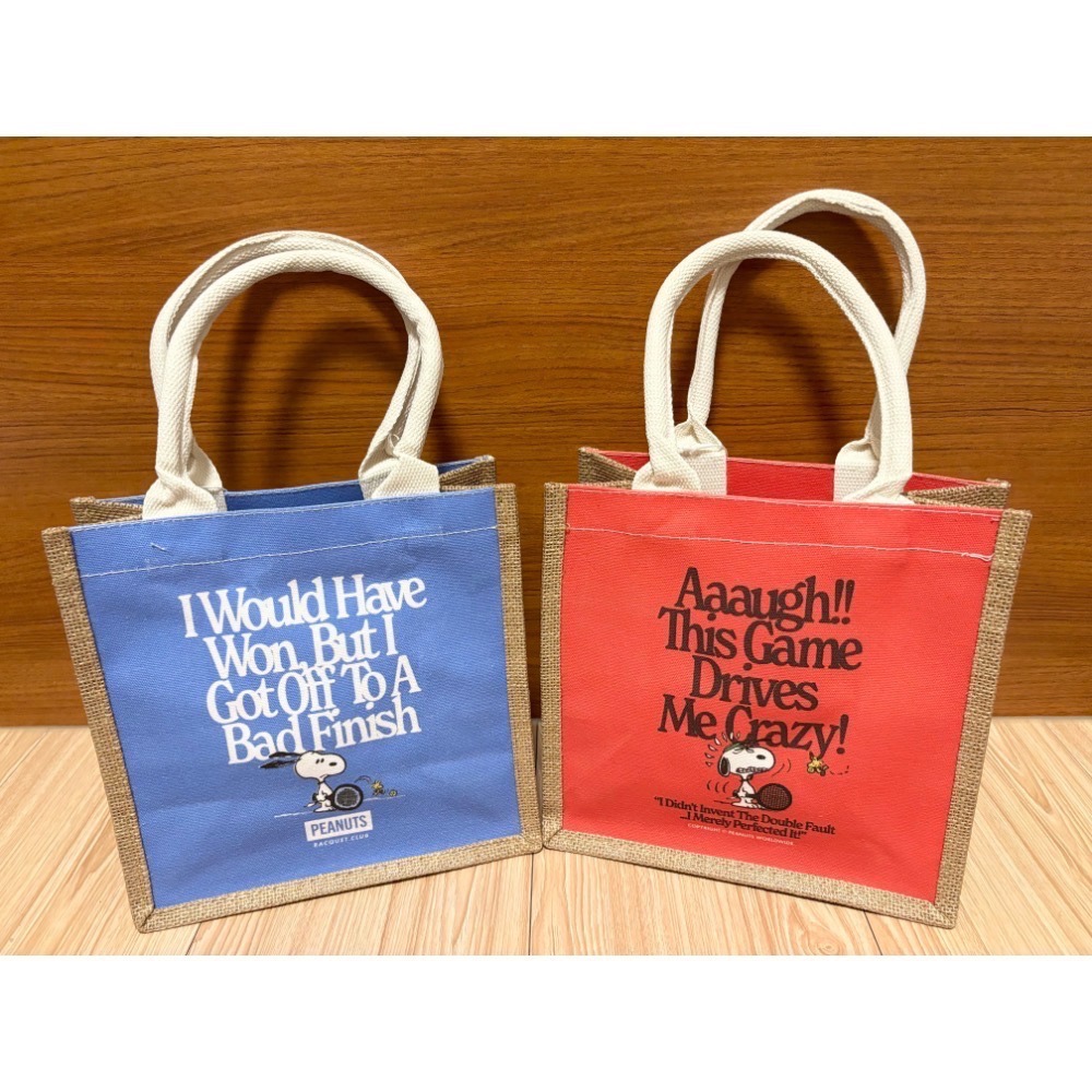 史努比 snoopy 聯名款 麻棉手提包 手提袋-細節圖2