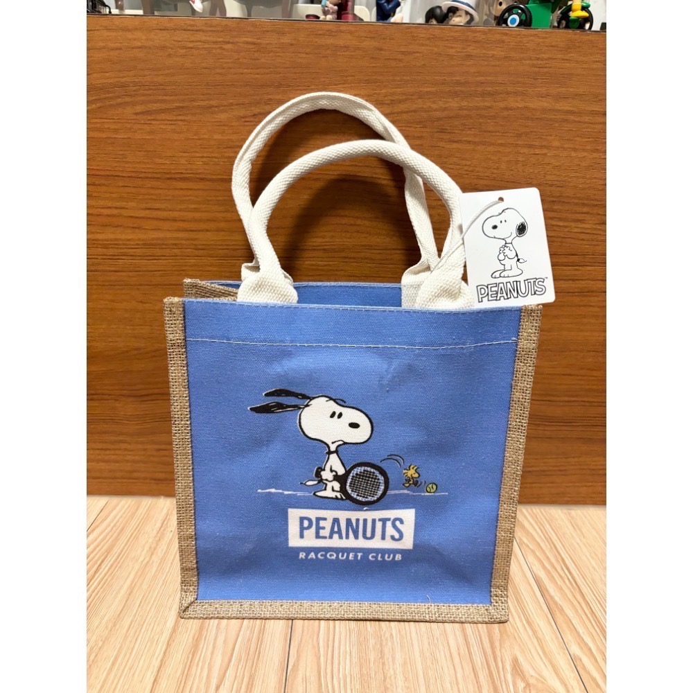 史努比 snoopy 聯名款 麻棉手提包 手提袋-細節圖3