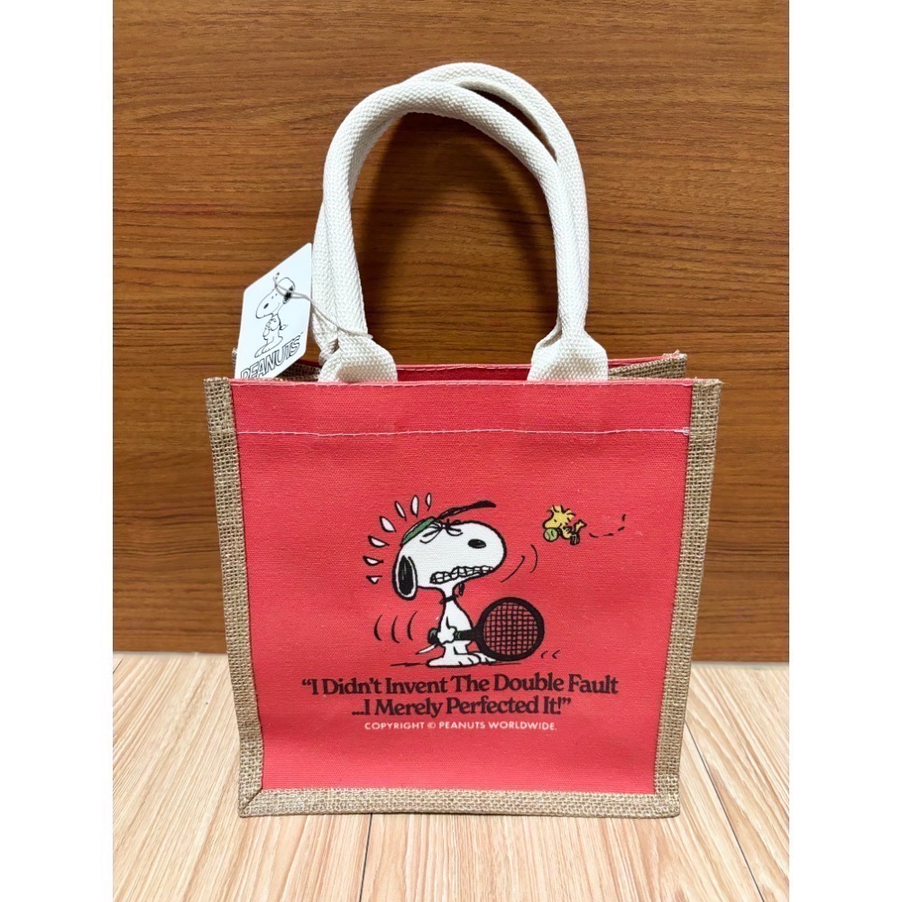 史努比 snoopy 聯名款 麻棉手提包 手提袋-規格圖4