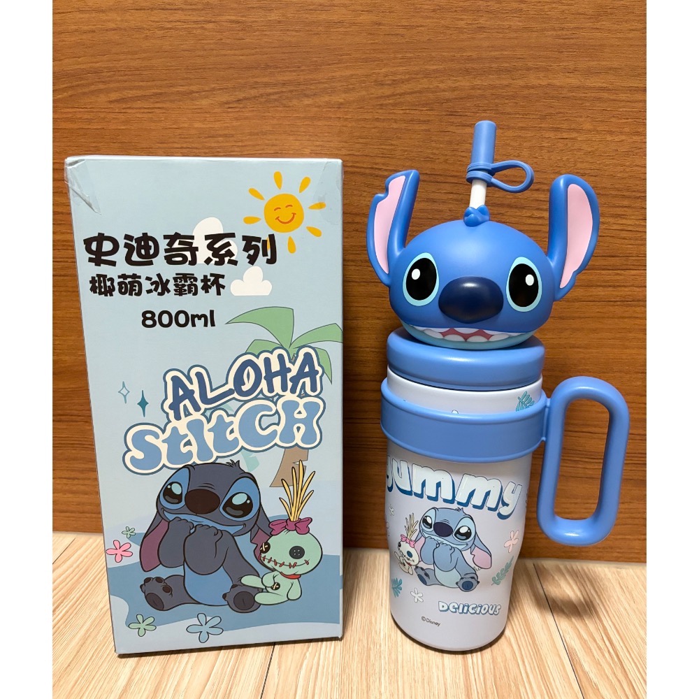 正版雷標 迪士尼 史迪奇創意卡通可愛316不銹鋼吸管保溫冷水壺 大容量吸管保溫冷水壺-細節圖5