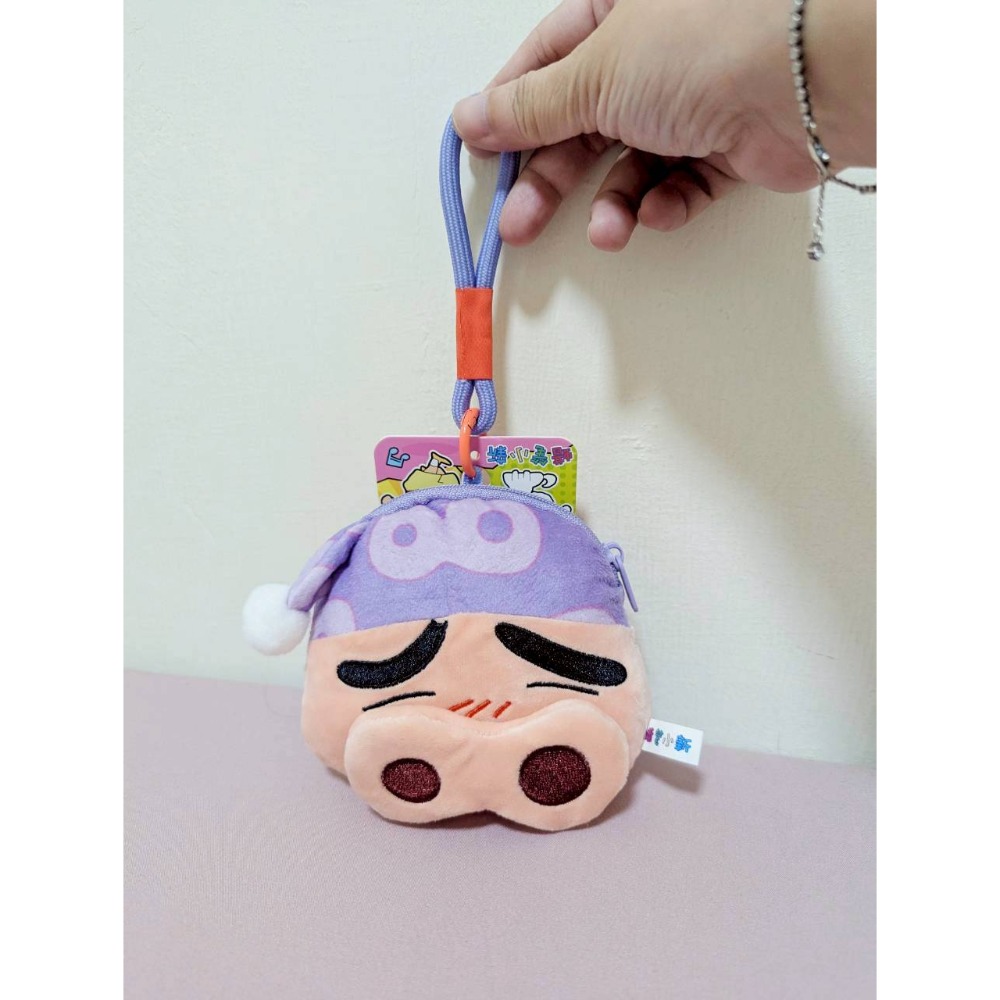 正版雷標 蠟筆小新 Q萌大頭毛絨收納零錢包 吊飾-規格圖6