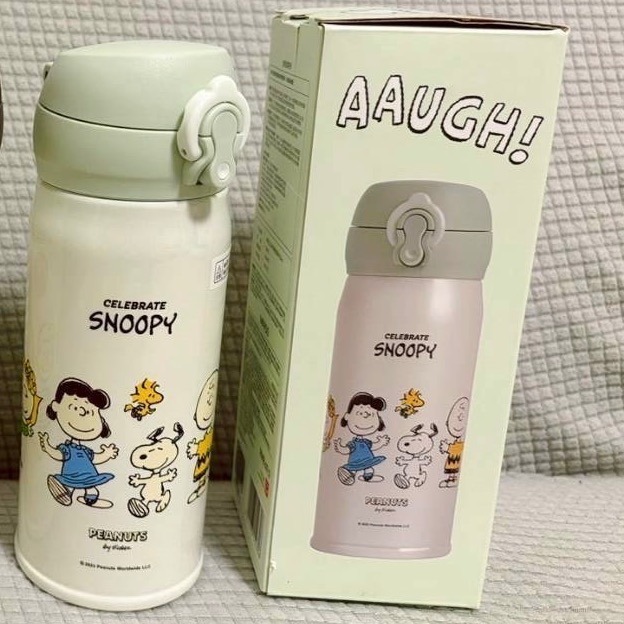 正版雷標 史努比 snoopy 不鏽鋼保溫瓶320ml-規格圖3