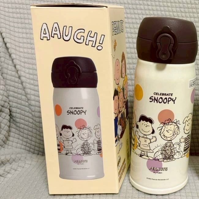 正版雷標 史努比 snoopy 不鏽鋼保溫瓶320ml-規格圖3