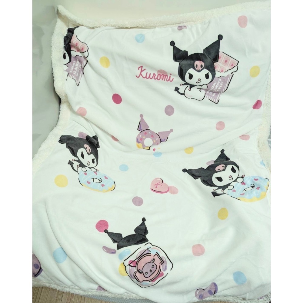 正版授權 雷標 三麗鷗 酷洛米、kitty凱蒂貓、布丁狗、大耳狗、美樂蒂 羊羔絨毛毯-細節圖11