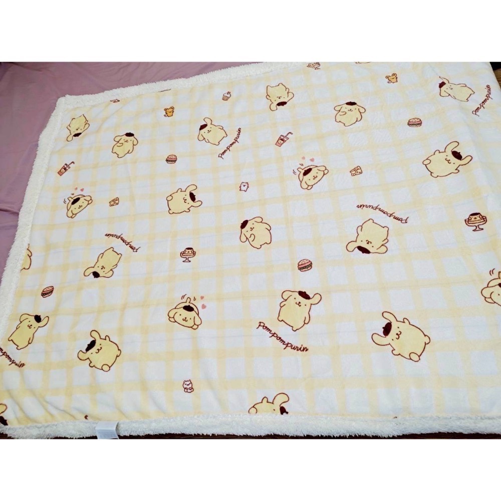 正版授權 雷標 三麗鷗 酷洛米、kitty凱蒂貓、布丁狗、大耳狗、美樂蒂 羊羔絨毛毯-規格圖11