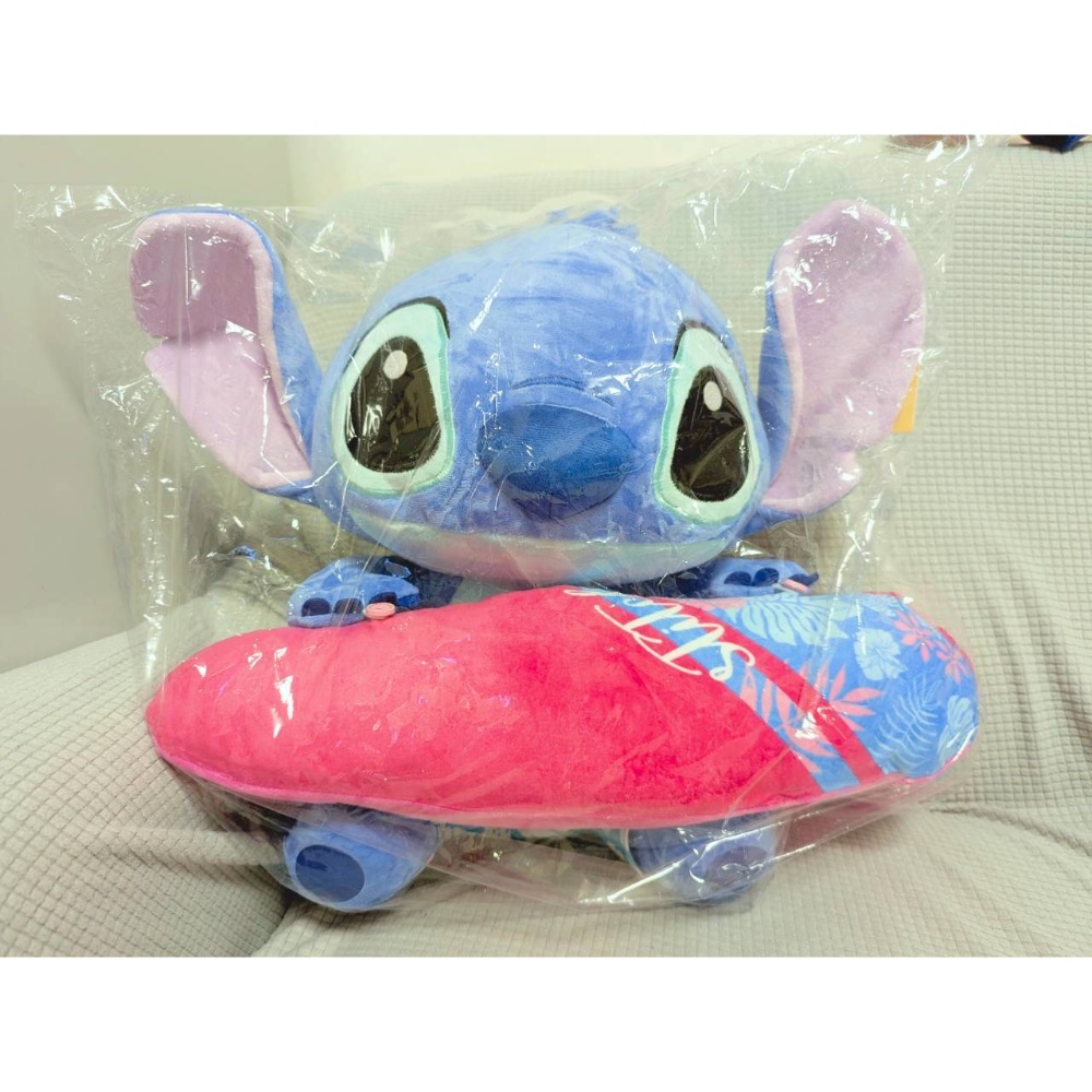 正版雷標 迪士尼 史迪奇衝浪板鍵盤玩偶娃娃-規格圖7