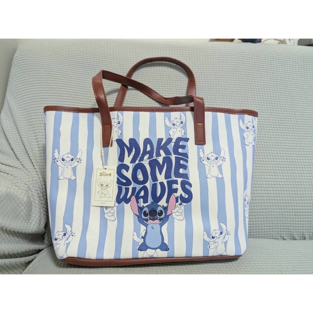 正版授權 迪士尼托特帆布包 史迪奇包 手提袋 大容量通勤包 旅行外出斜背包-細節圖2