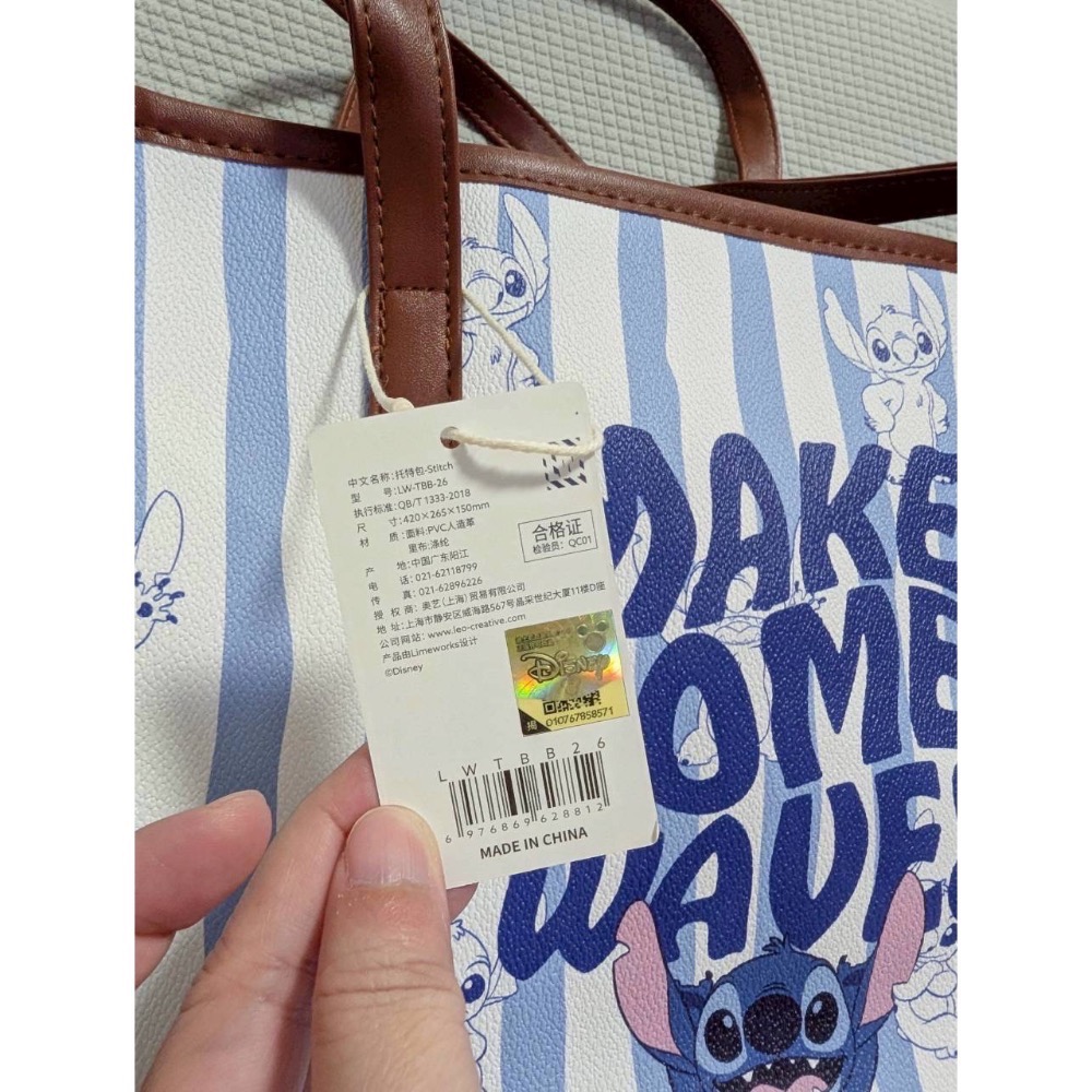 正版授權 迪士尼托特帆布包 史迪奇包 手提袋 大容量通勤包 旅行外出斜背包-細節圖6