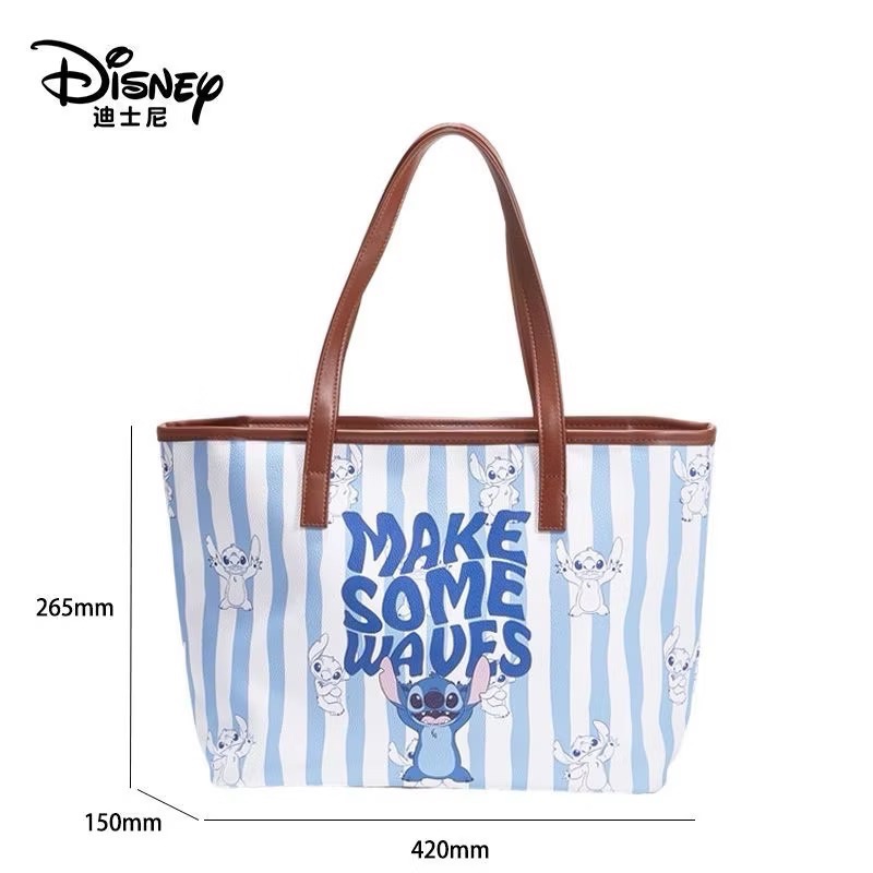 正版授權 迪士尼托特帆布包 史迪奇包 手提袋 大容量通勤包 旅行外出斜背包-細節圖7