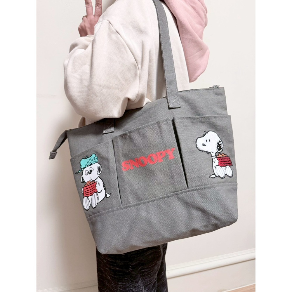 日本景品 史努比 snoopy 肩背帆布包 肩背包-規格圖5