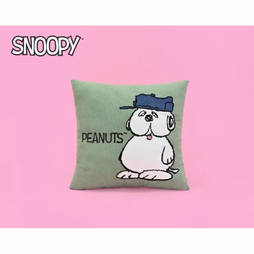 正版雷標 史努比 snoopy 電繡抱枕 方枕 靠枕 歐拉夫-規格圖5