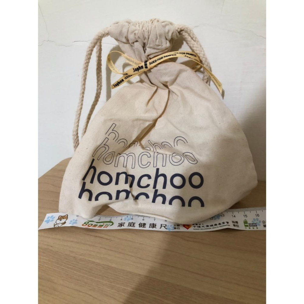 全新轉售 homchoo白色帆布抽繩收納袋-細節圖2