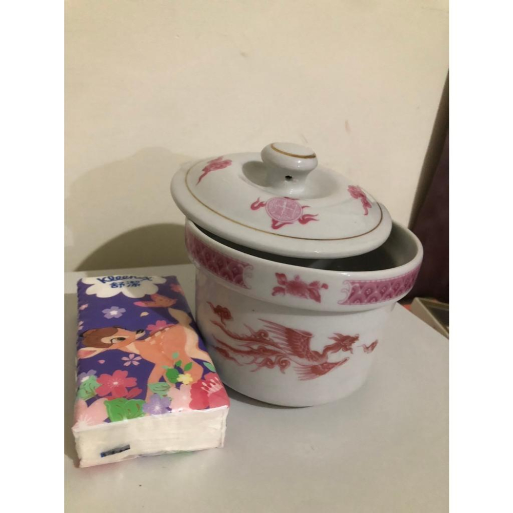 二手轉售 台灣早期工藝製品 金義合製 紅彩龍鳳紋燉壺 故宮典藏款-細節圖3