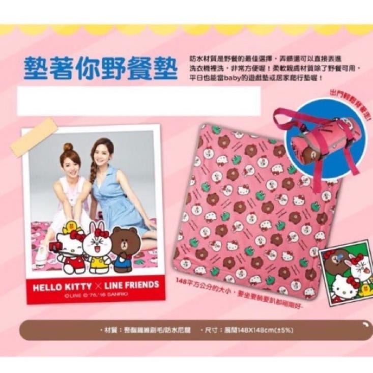 全新 屈臣氏 Hello Kitty x LINE FRIENDS  墊著你野餐墊-細節圖2