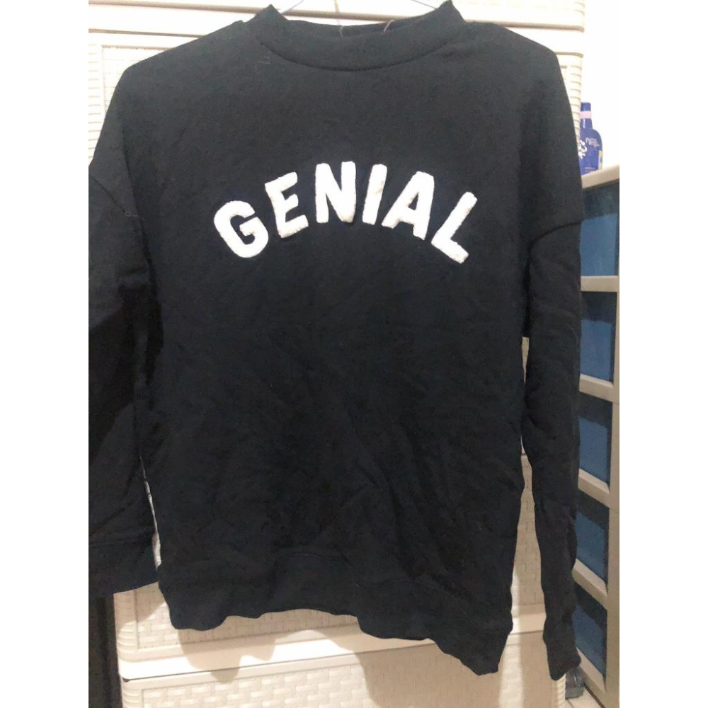 全新轉售 GENIAL 英字厚磅圓領衛衣｜日系簡約中性風-細節圖2