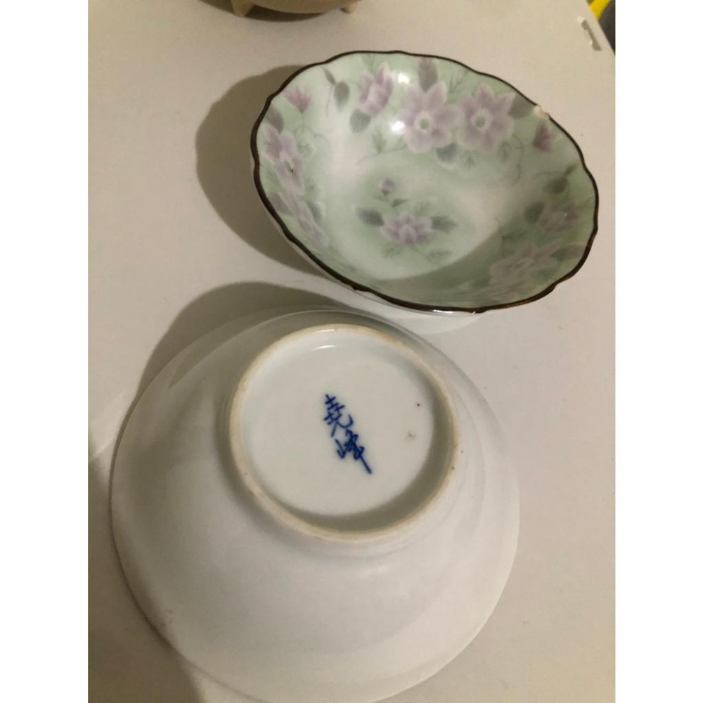 二手 優雅氣息・紫瓣手繪波浪陶瓷小碗 醬料碟-細節圖3
