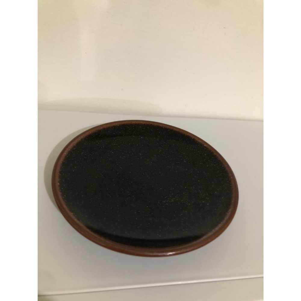 二手 日式復古手工感星點醬料碟 陶製醬料盤-細節圖2