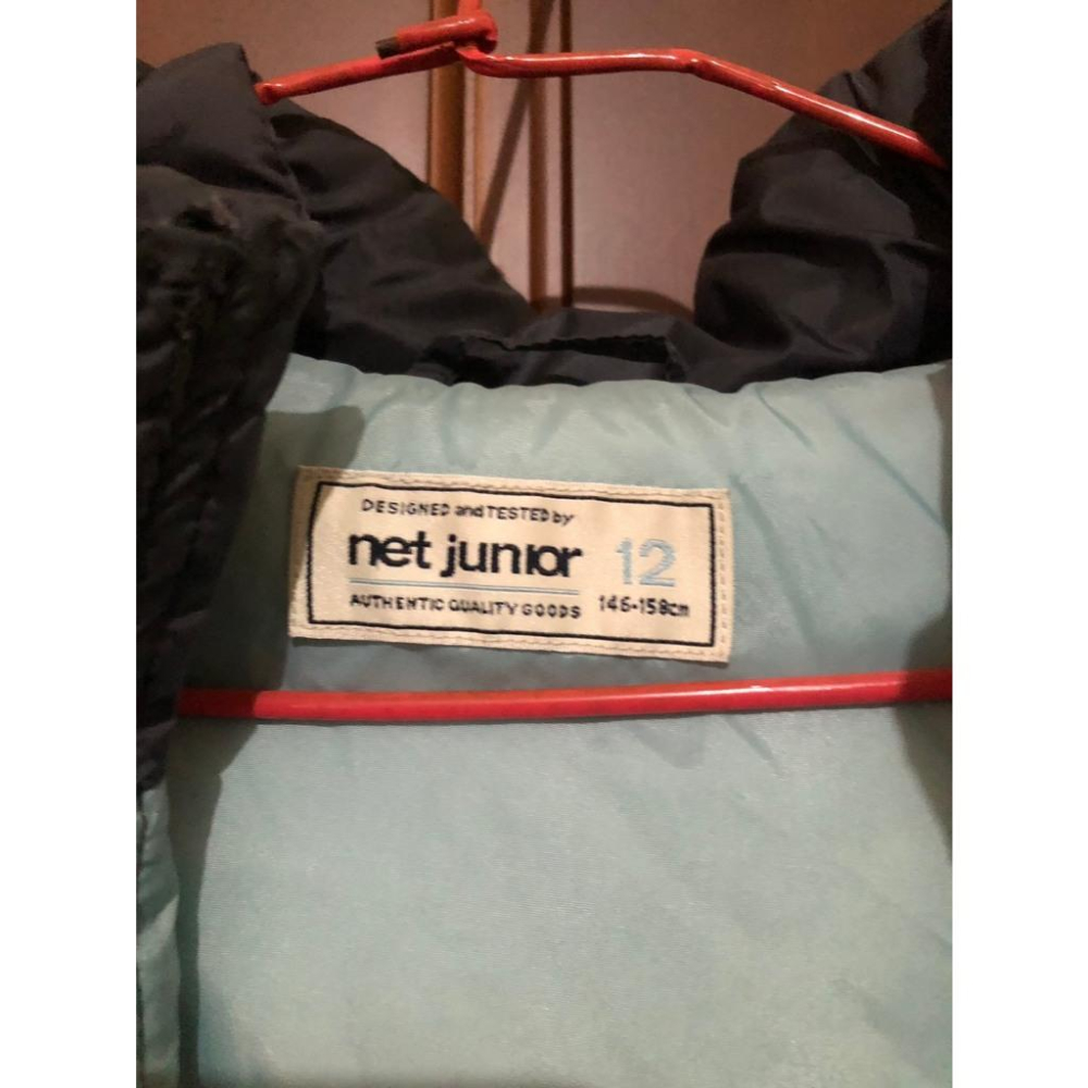 二手轉售 net junior 暖感藍調新登場 雲朵感連帽鋪棉外套 12號 146-158cm適合-細節圖3