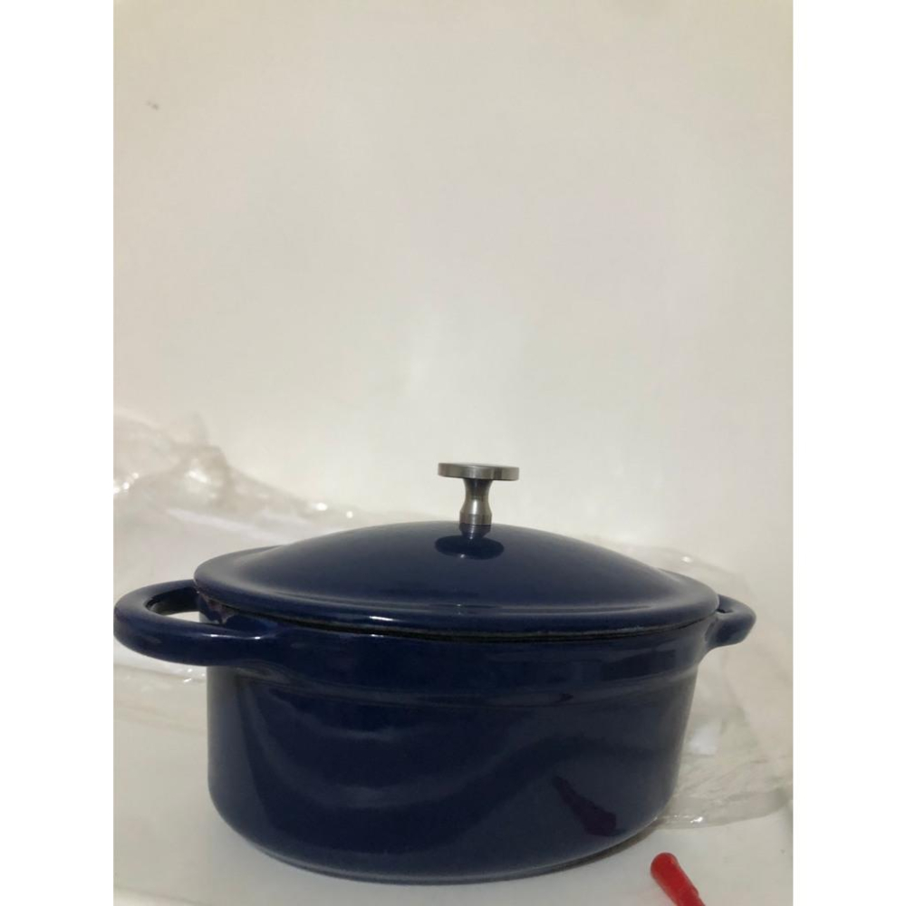 全新 JMT鑄鐵橢圓形琺瑯迷你鍋12cm(0.3L) 深藍色-細節圖2