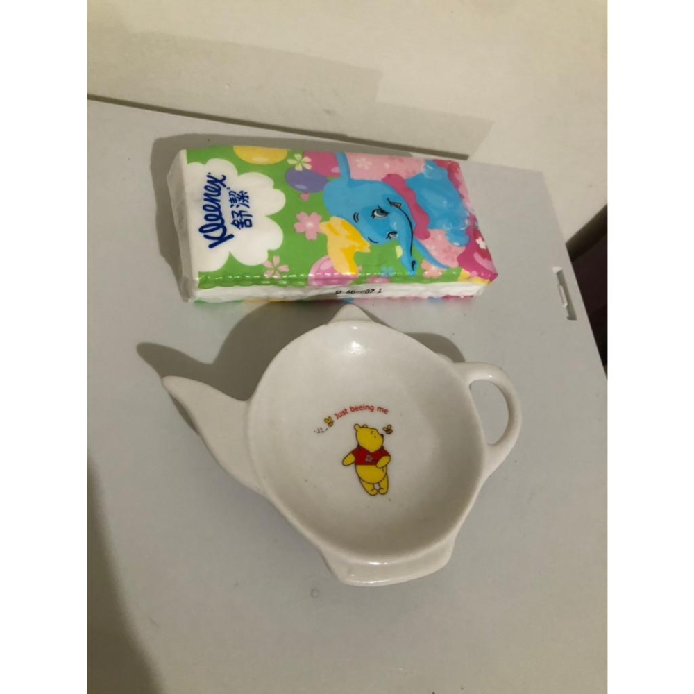二手  Disney プーさん 小熊維尼手繪感陶瓷茶盤置物碟 🍵-細節圖2