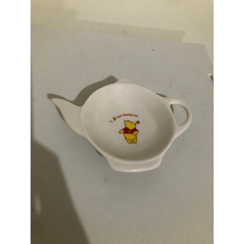 二手  Disney プーさん 小熊維尼手繪感陶瓷茶盤置物碟 🍵-細節圖3