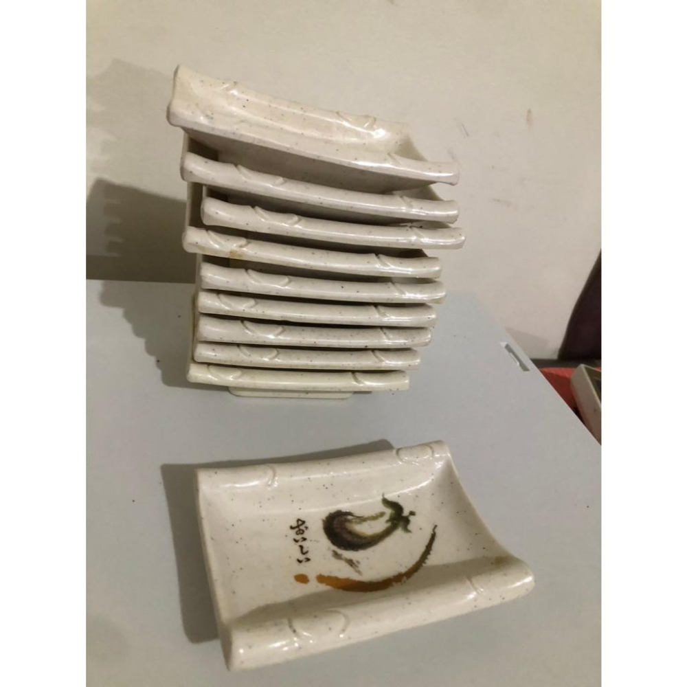 二手轉售 餐桌上的禪意  水墨茄子美耐皿調味盤-細節圖3