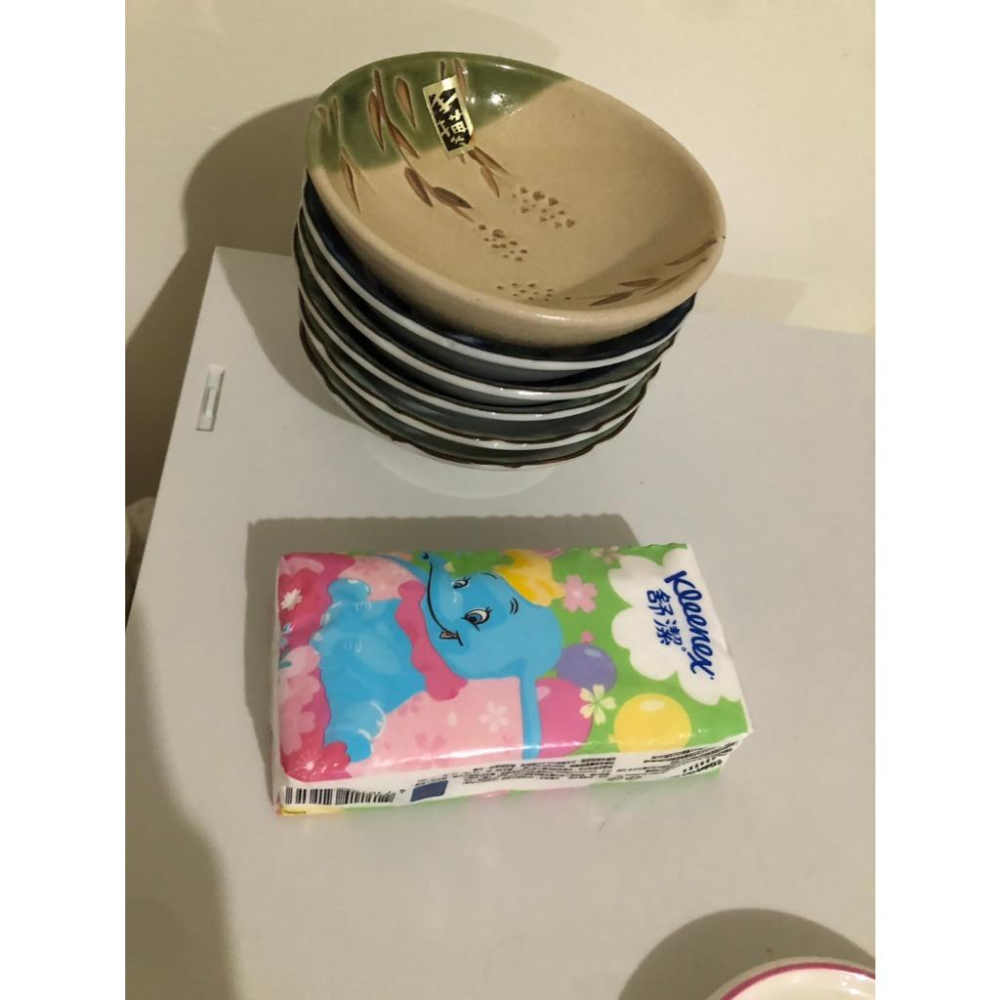 二手 藍色花卉與葉片 日式堯峰瓷碗醬料碟-細節圖4