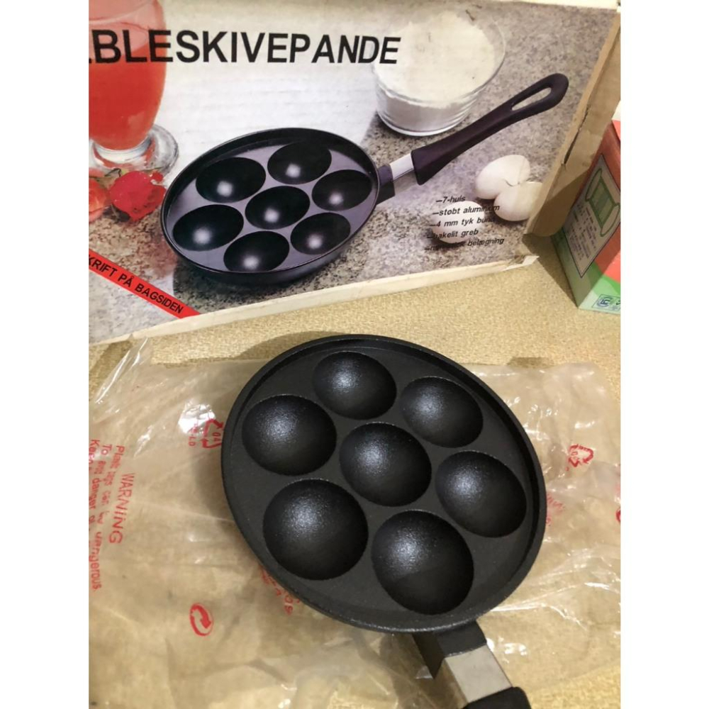 全新 鑄鐵丸子煎鍋 丹麥鬆餅球平底鍋-細節圖4
