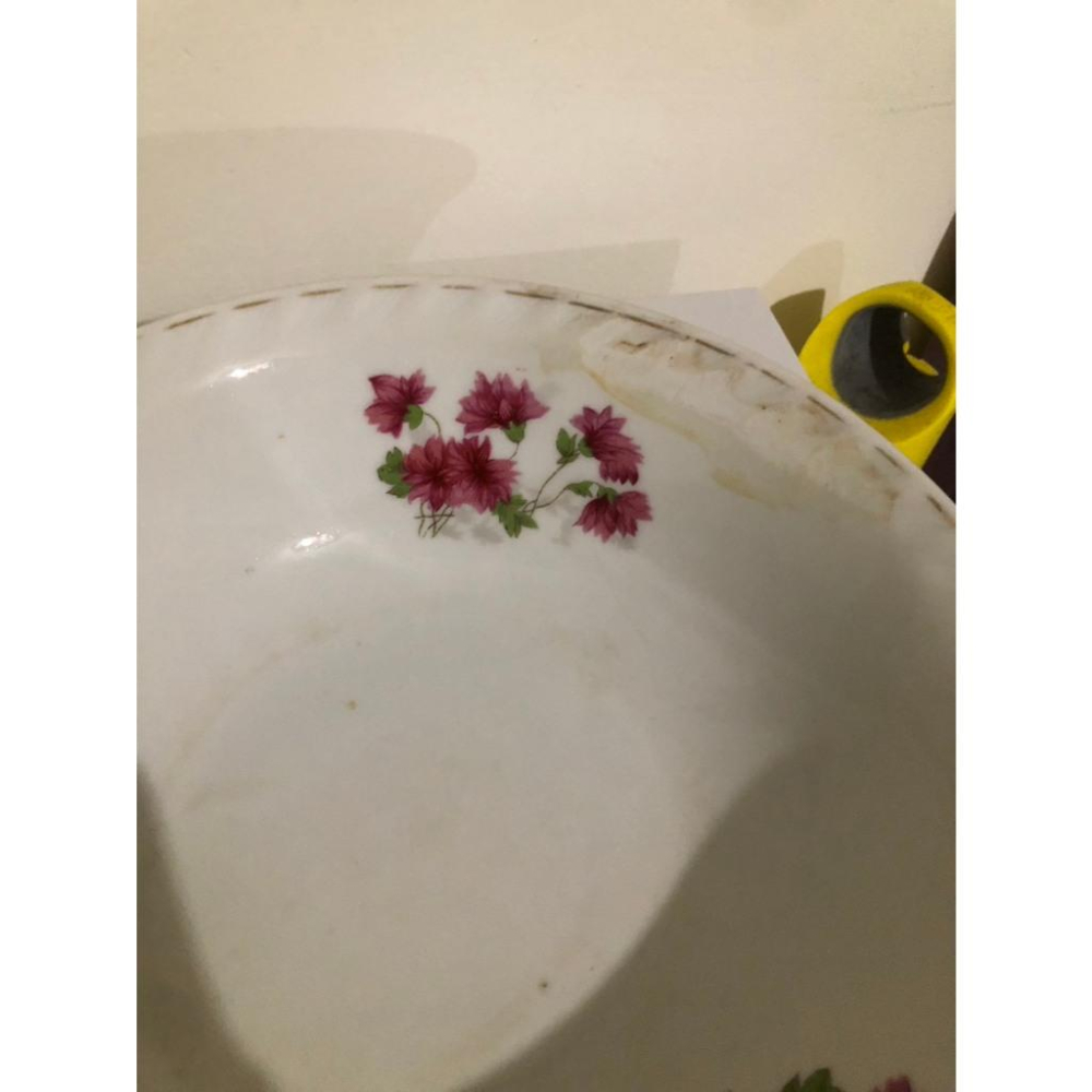 二手 復古花卉系列 — 金邊波浪碗 碗公 大碗-細節圖3