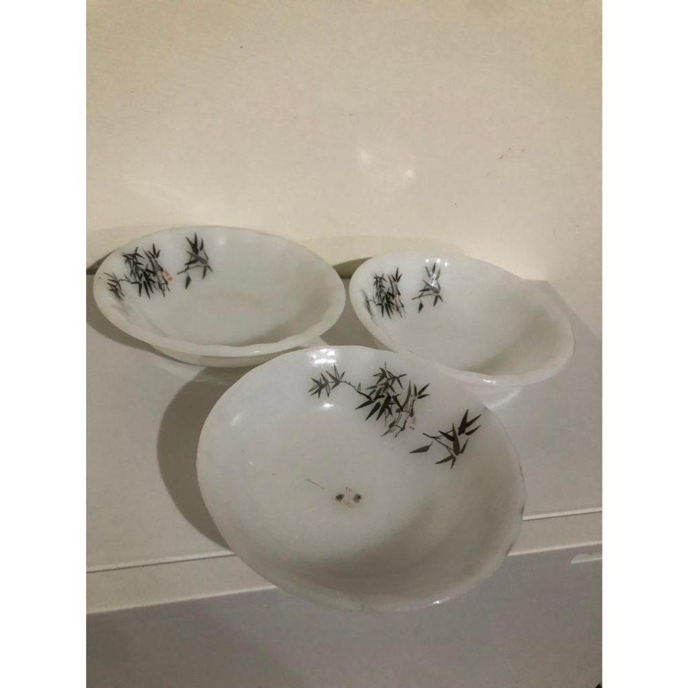 二手 歲月靜好，一碗禪心和風墨竹白瓷 醬料盤-細節圖4