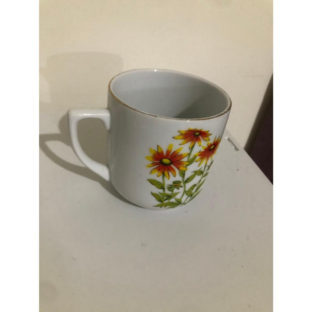 二手 陶瓷咖啡/茶杯 彩色向日葵-細節圖3