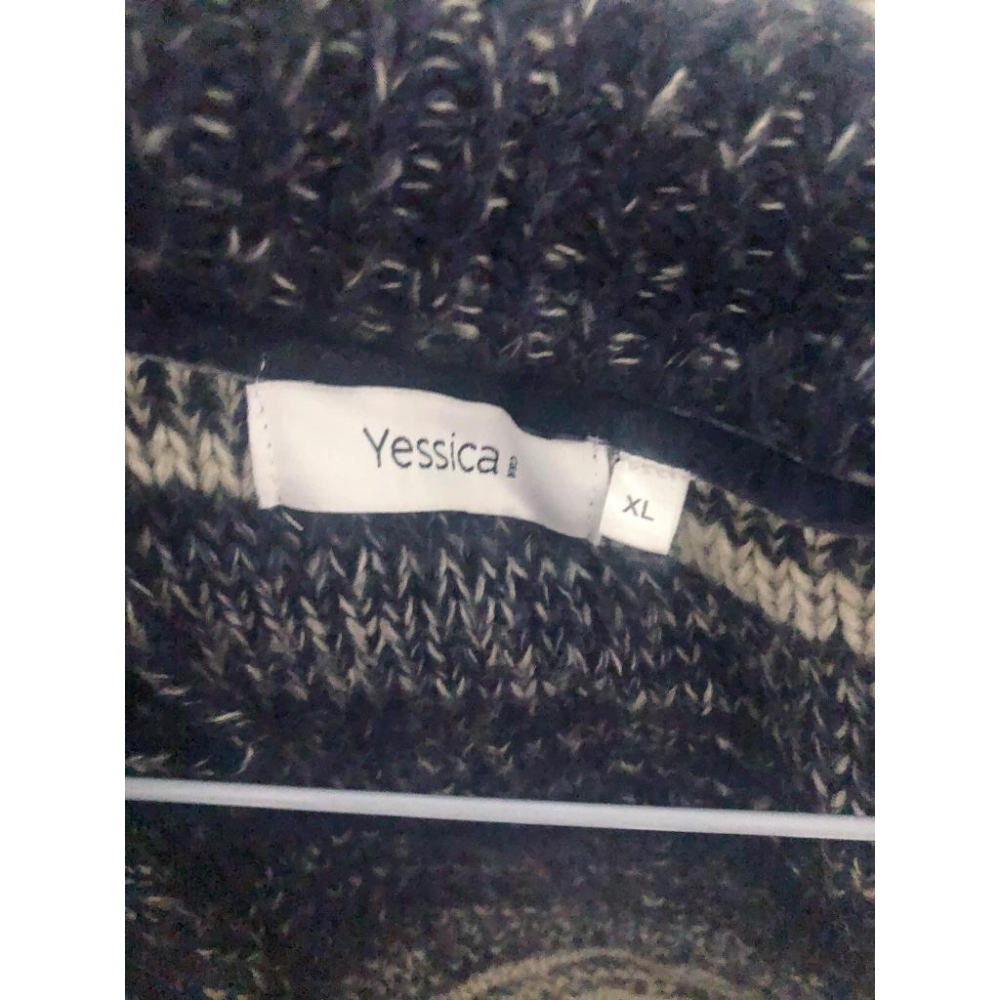 全新轉售 僅試穿 台灣製造 若雷特賣會購入 Yessica 高質感渲染混色針織外套｜修身中長版  XL-細節圖2