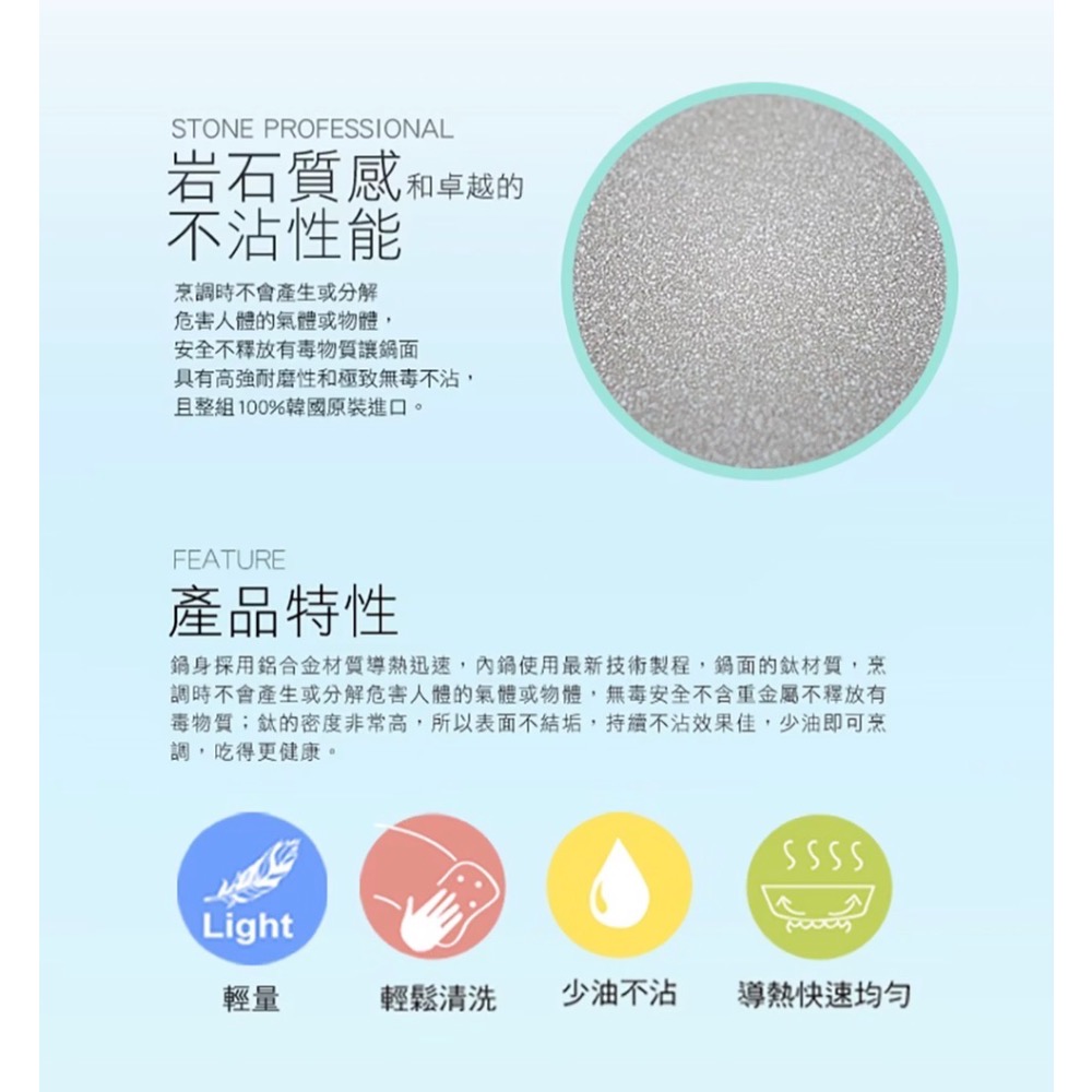 瑞士 MONCROSS 湛藍鈦石不沾鍋具組 5件組｜3鍋2蓋 電磁爐/瓦斯適用 高質感鍋具組-細節圖2