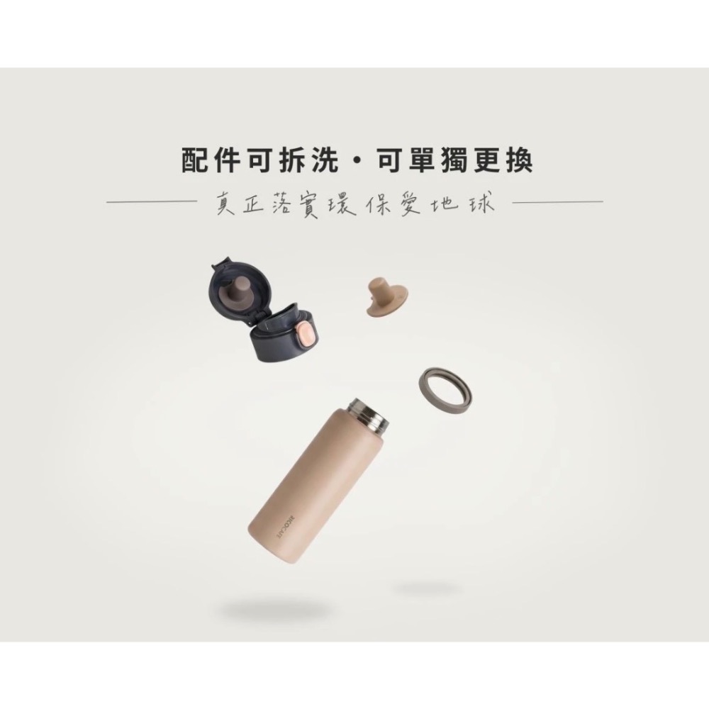 RICOCAFE One Touch 輕瓷彈跳保溫瓶 500ml｜一鍵開蓋・保冷保溫・隨行水瓶-細節圖5