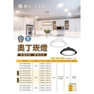 ✔️ 附快速接頭 ✔️ 舞光 奧丁 LED 崁燈 12W 16W 18W 15公分 崁燈 15cm-細節圖3