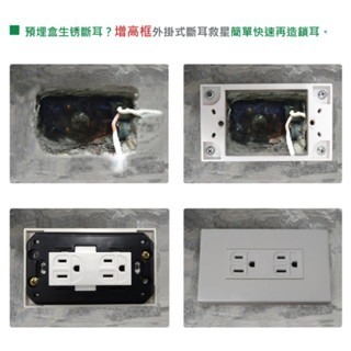 台灣製造🇹🇼 樹榮電工 增高框 & 外掛式 斷耳救星 一連 開關插座 預埋盒增高器 斷耳固定器 暗盒修復器-細節圖5