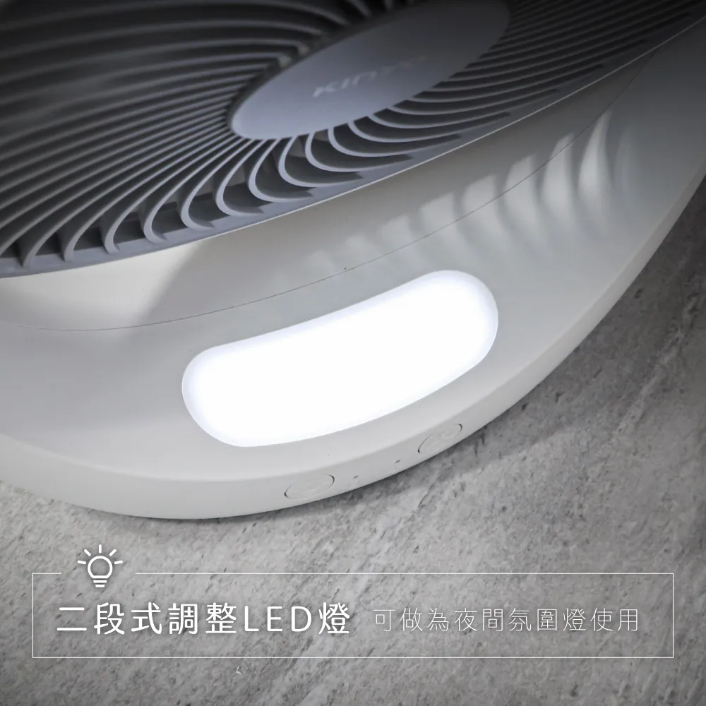KINYO 生活好物 USB靜音充電風扇 大扇葉強勁風力 三段風速 超長續航9小時-細節圖8