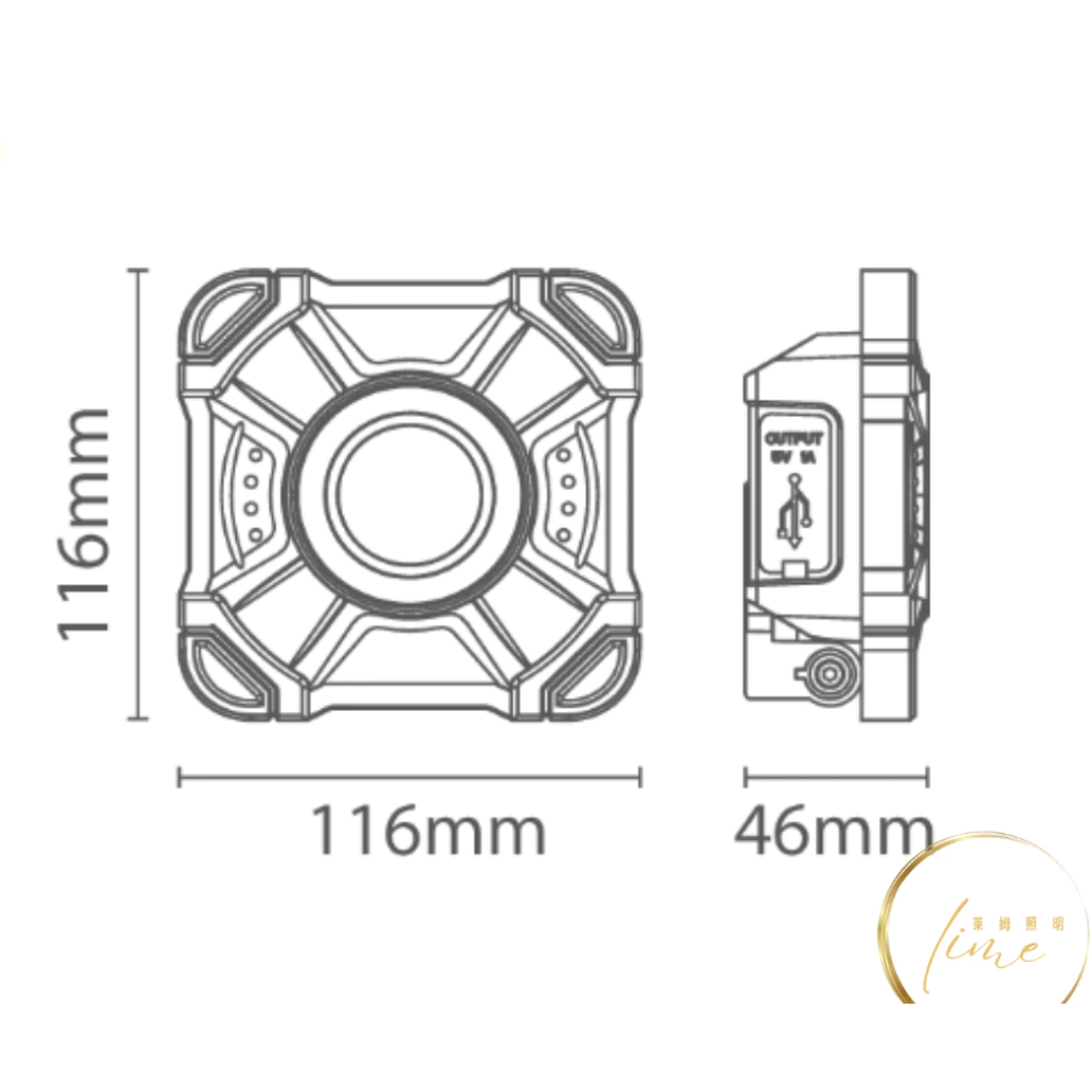 舞光 手持 10W 20W 工作燈 Type-C 充電 防水 手電筒-細節圖5