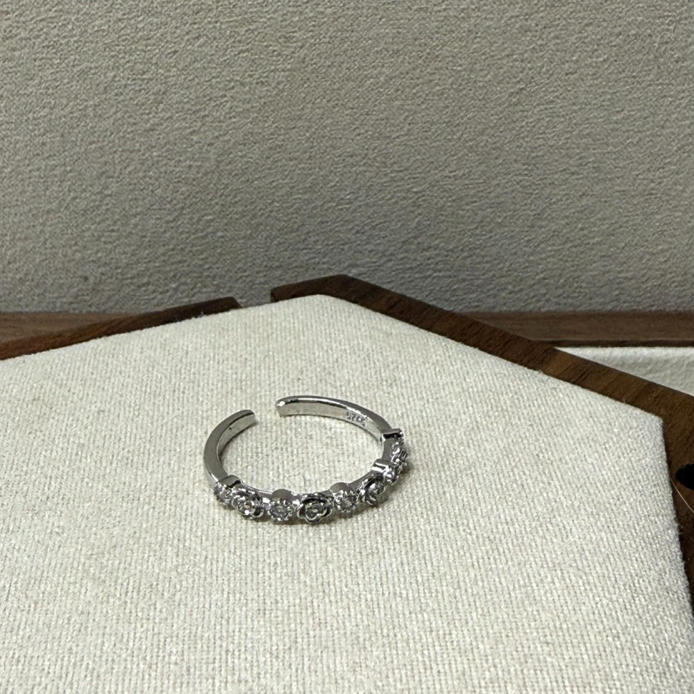 🌟『Yo省錢』小鑽玫瑰戒指 可調式戒指 開口戒指-細節圖2