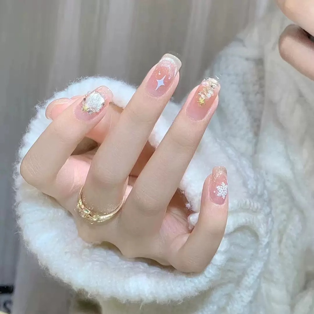 🌟『Yo省錢』47.聖誕雪花貓眼穿戴甲（附果凍膠工具包）-細節圖3